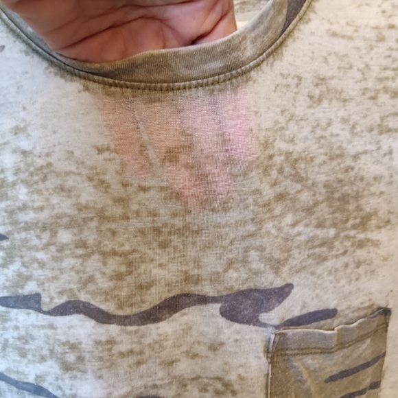 CLEARANCE SALE!! Trendy See Thru Camouflage Tee with Pocket - Picture 5 of 5